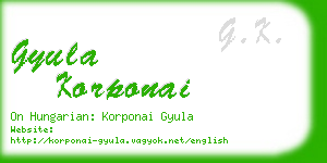 gyula korponai business card